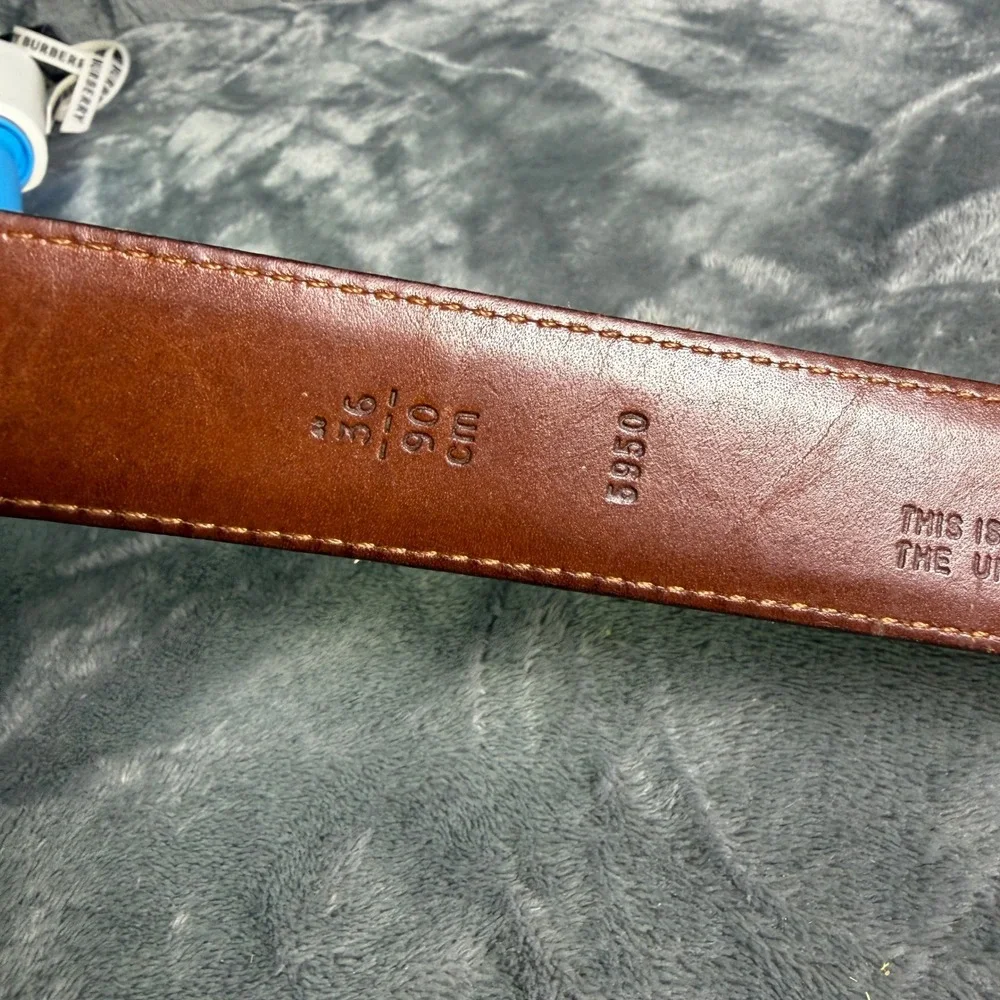 Vintage Coach 5950 Mens 36 Brown Burnished Cowhide Leather Belt Brass Buckle USA